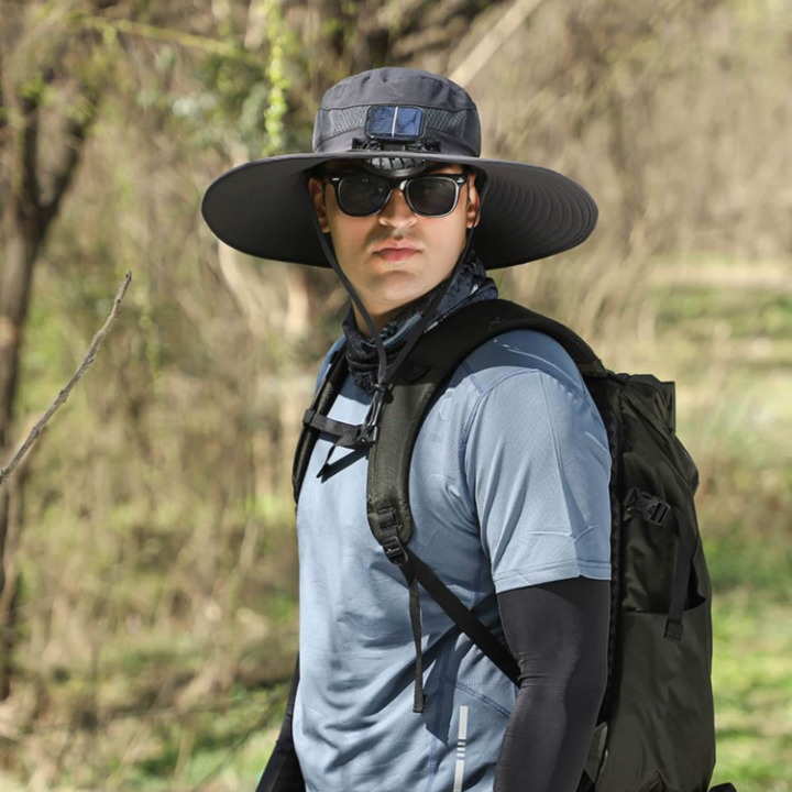Solar energy hat with fan and UV protection - SolarCool VentiHat | Bowlift