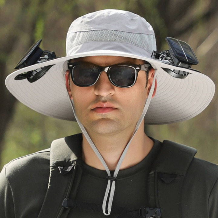Solar energy hat with fan and UV protection - SolarCool VentiHat | Bowlift