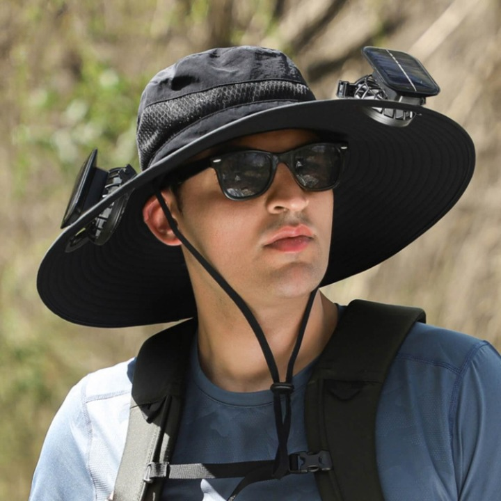 Solar energy hat with fan and UV protection - SolarCool VentiHat | Bowlift
