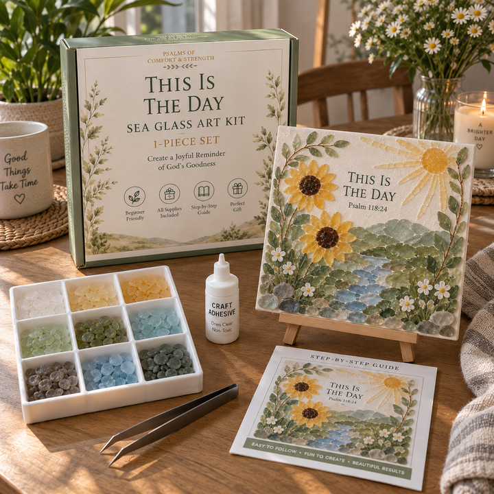 BowLift | Psalms of Comfort & Strength Sea Glass Art Kit
