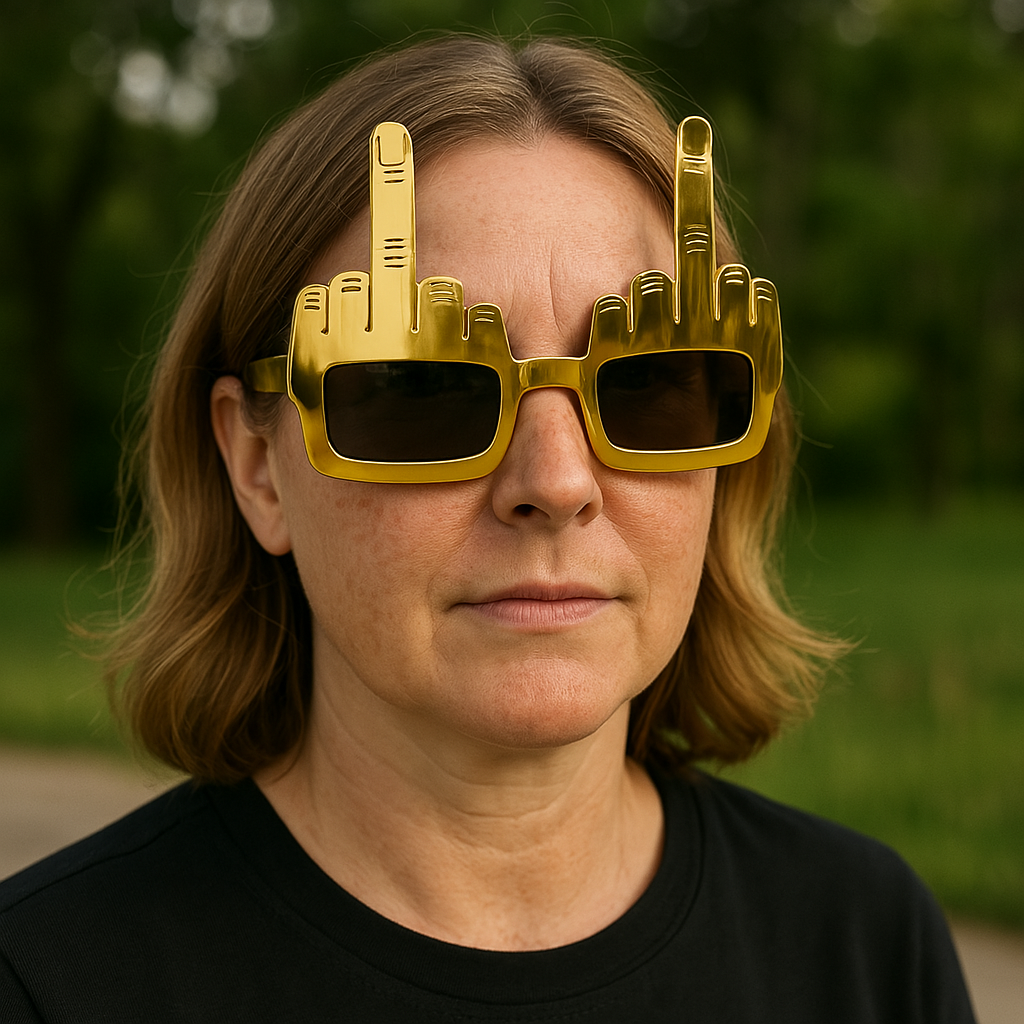 Bold Gold Middle Finger Party Sunglasses | Bowlift