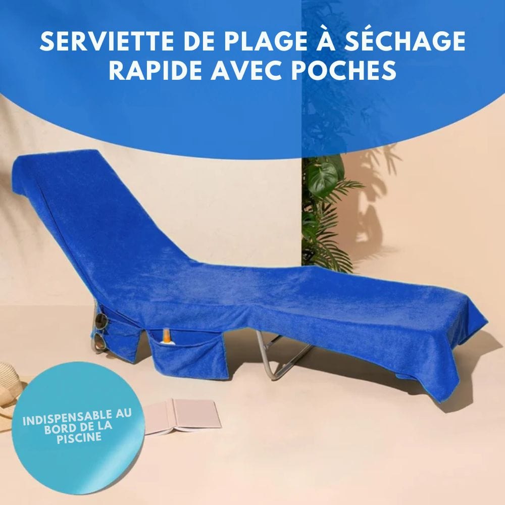 BowLift | Sunlounge Towel – Non-Slip Lounger Cover with Side Pockets