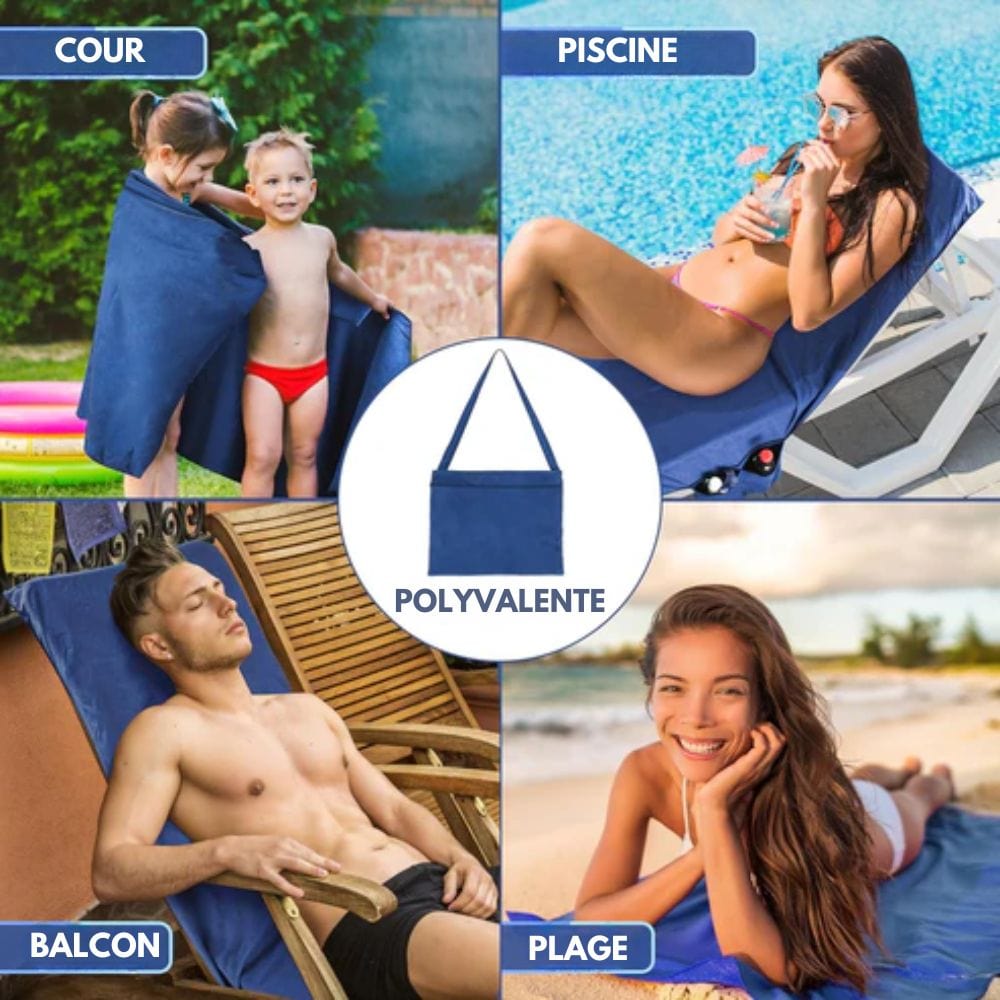 BowLift | Sunlounge Towel – Non-Slip Lounger Cover with Side Pockets