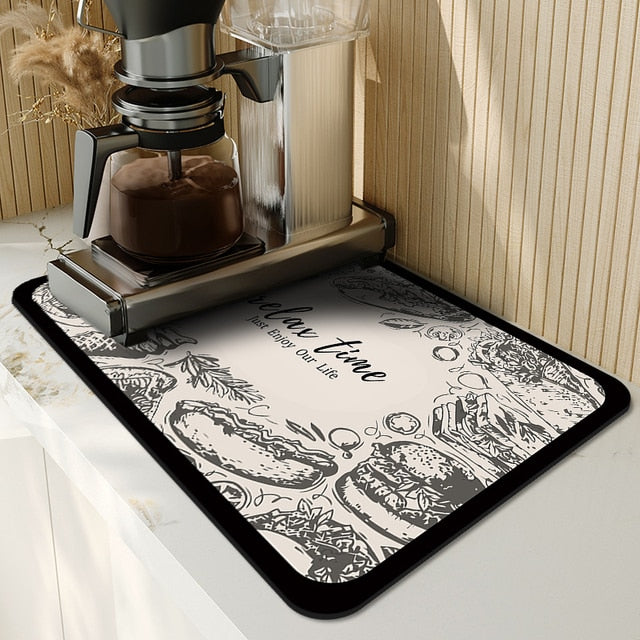 Super Absorbent Draining Mat Kitchen Bathroom Faucet Absorbent Mat | Bowlift