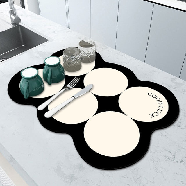 Super Absorbent Draining Mat Kitchen Bathroom Faucet Absorbent Mat | Bowlift