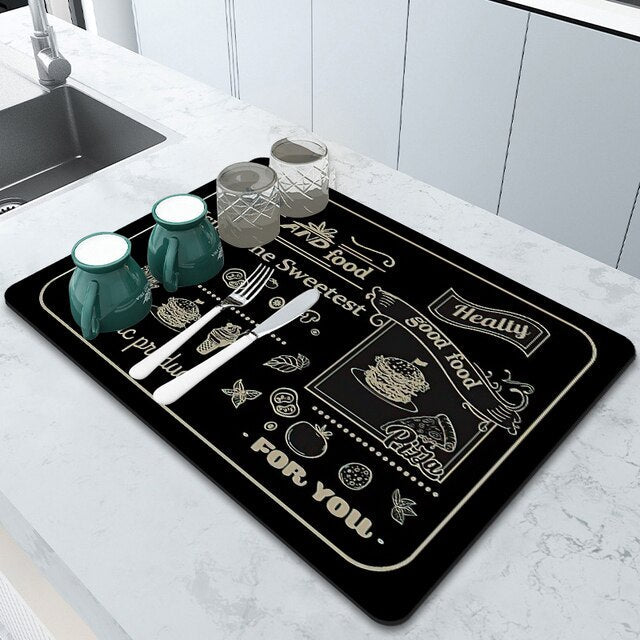 Super Absorbent Draining Mat Kitchen Bathroom Faucet Absorbent Mat | Bowlift
