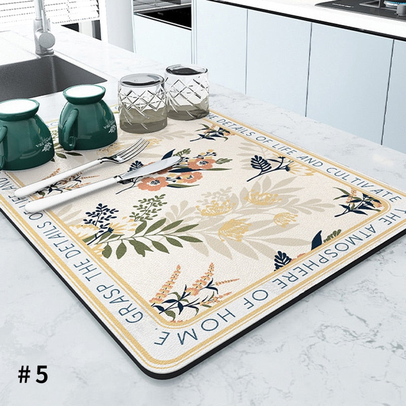 Super Absorbent Draining Mat Kitchen Bathroom Faucet Absorbent Mat | Bowlift