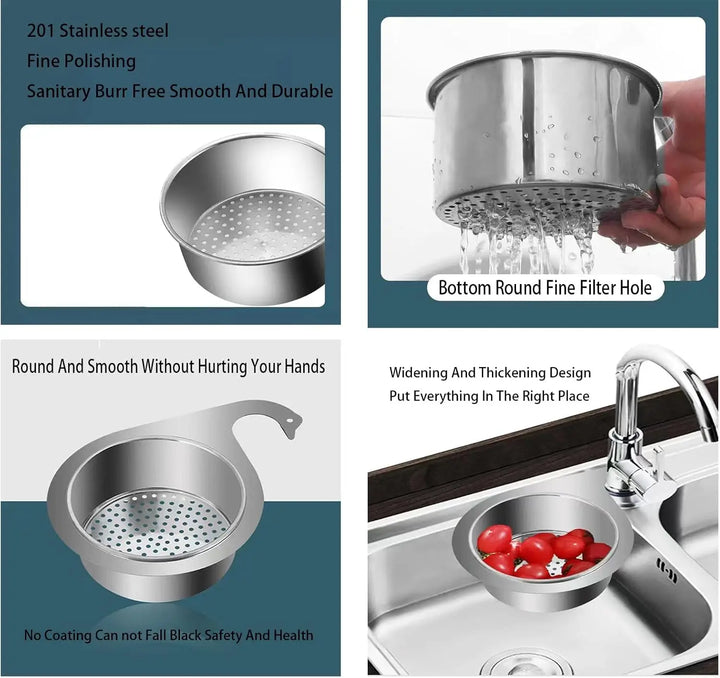 Swan Stainless Steel Sink Strainer Hanging Basket Kitchen Drain Filter | Bowlift
