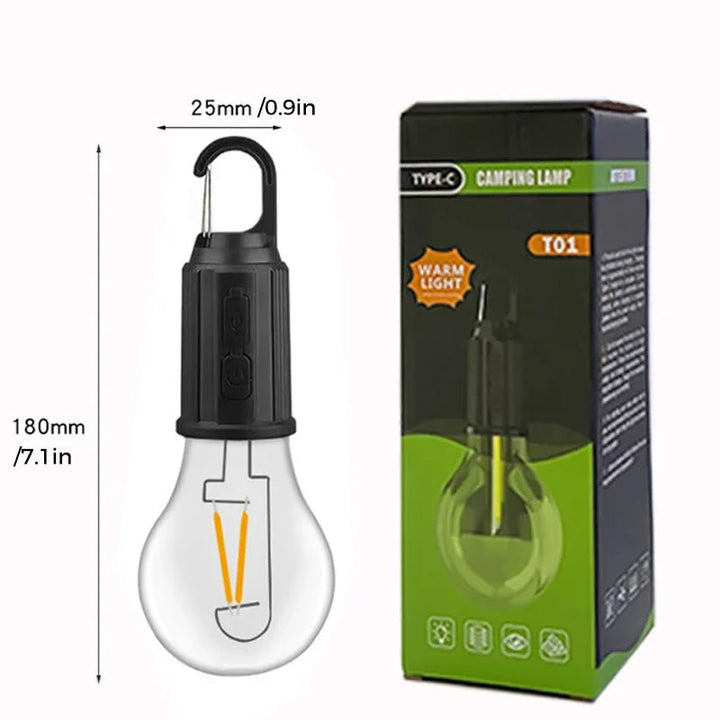 BowLift | New Outdoor Camping Hanging Lamp with Type-C Charging Port Retro Bulb