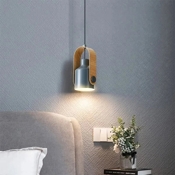 BowLift | Nordic Wood & Metal Pendant Spotlight – Minimalist Hanging Light