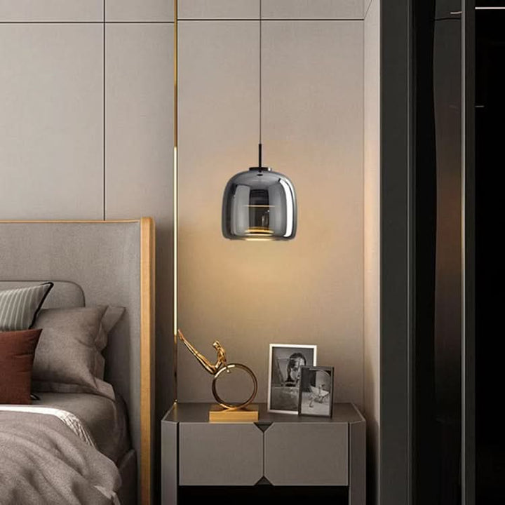 BowLift | Nordic Black Glass Pendant Light with LED