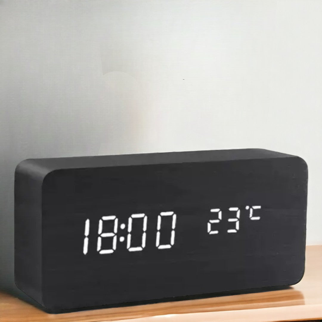 Digital Wooden Alarm Clock – Modern Technology with Timeless Wood Design | Bowlift