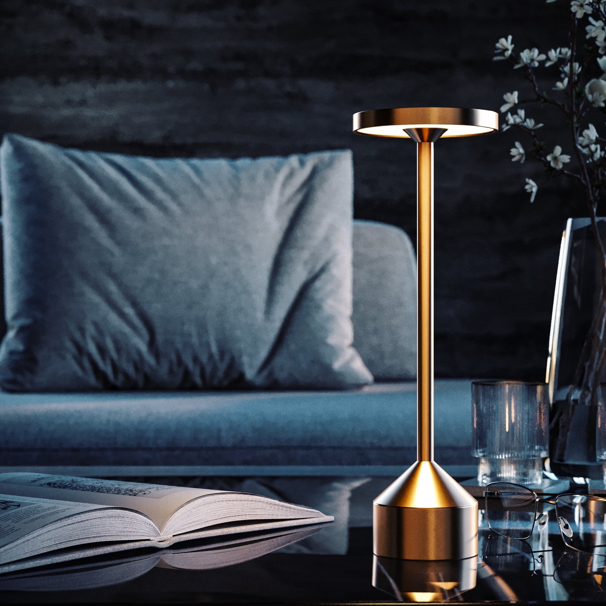 BowLift | Stockholm Lighting: Elegant Wireless Table Lamp with Dimmer Function