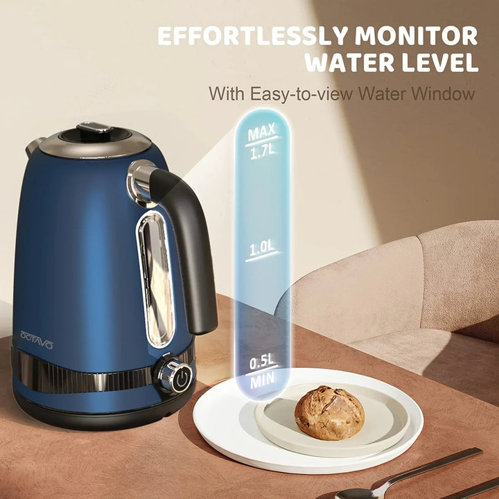 Temperature Control and LED Display Stainless Steel Electric Kettle | Bowlift
