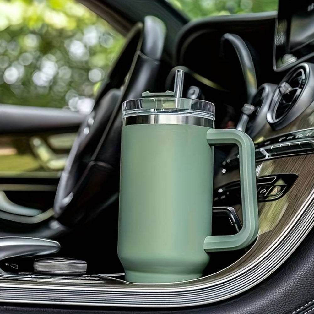 Tumbler Thermo mug 1200 ml with handle, lid and straw | Bowlift