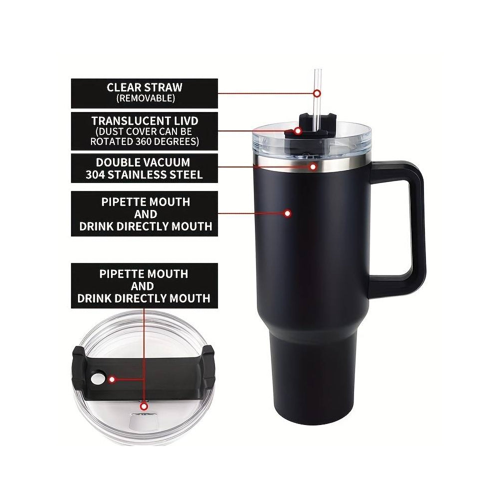 Tumbler Thermo mug 1200 ml with handle, lid and straw | Bowlift