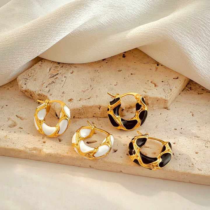 BowLift | Textured Gold Contrast Hoop Earrings