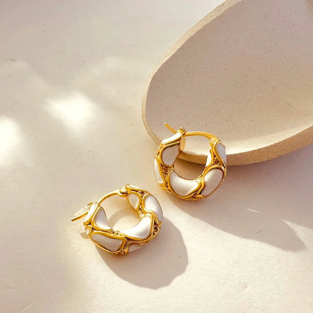 BowLift | Textured Gold Contrast Hoop Earrings