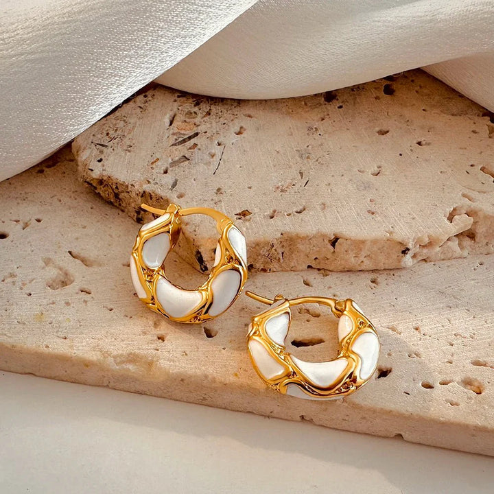 BowLift | Textured Gold Contrast Hoop Earrings