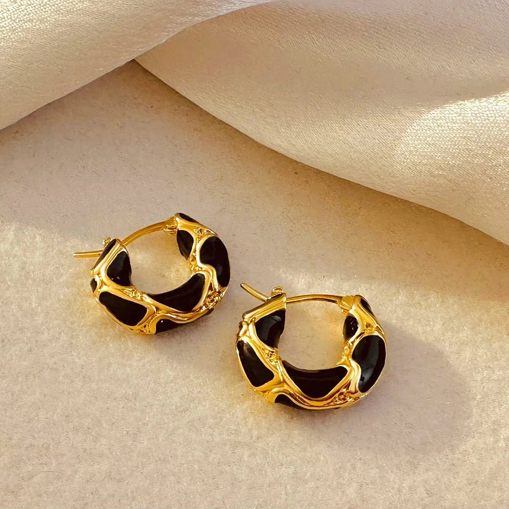 BowLift | Textured Gold Contrast Hoop Earrings