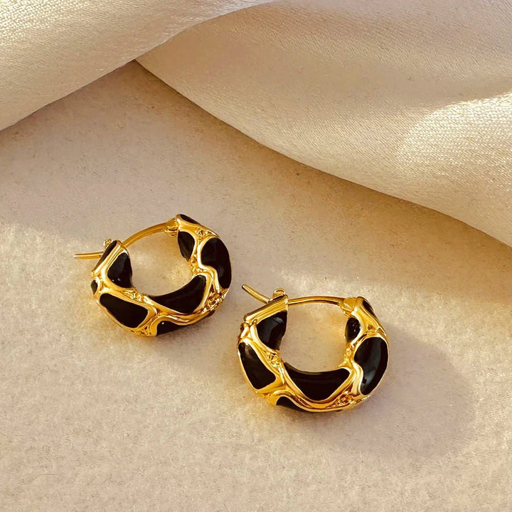 BowLift | Textured Gold Contrast Hoop Earrings