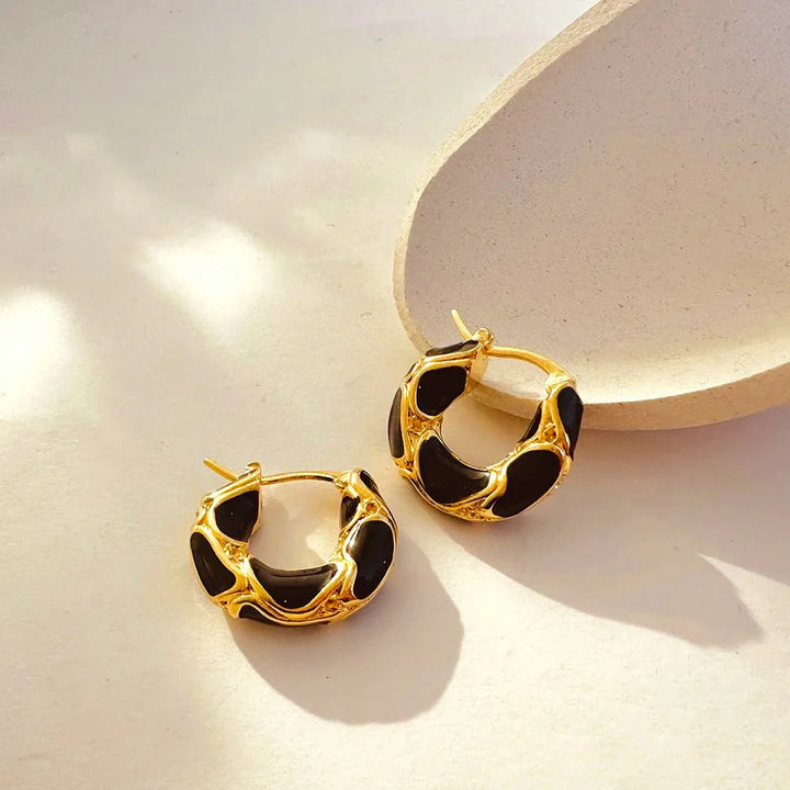 BowLift | Textured Gold Contrast Hoop Earrings