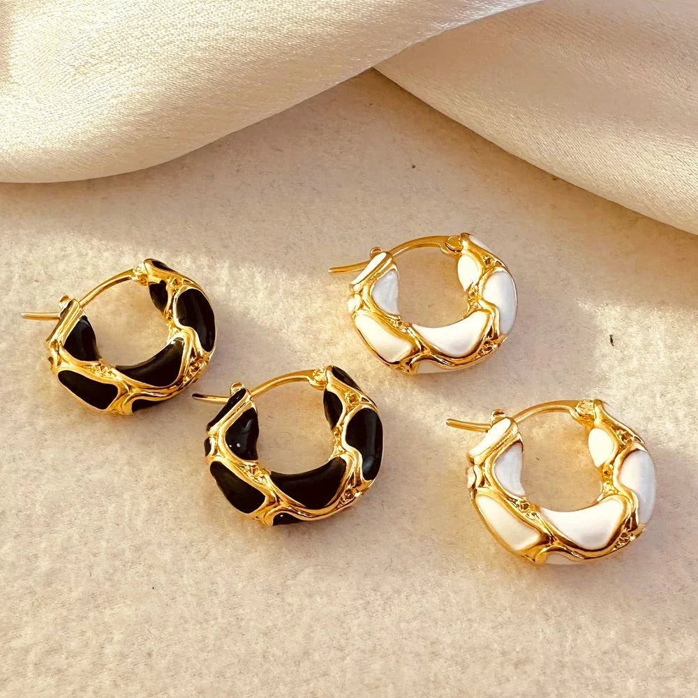 BowLift | Textured Gold Contrast Hoop Earrings