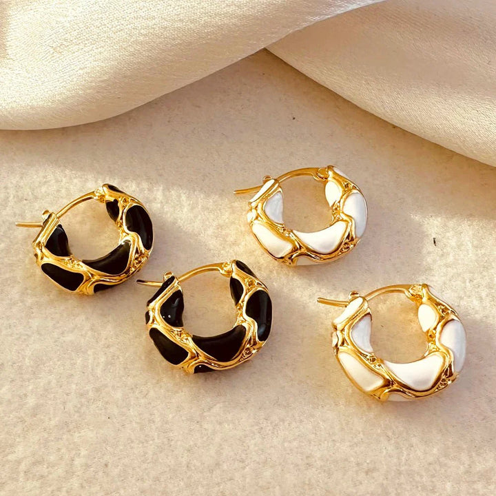 BowLift | Textured Gold Contrast Hoop Earrings