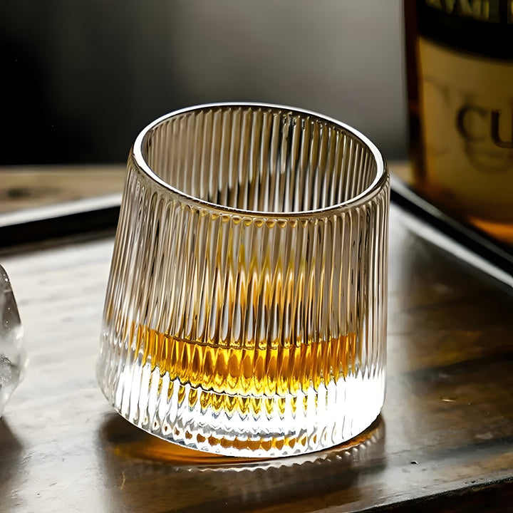 SwirlSip – Rotatable, textured whiskey glass with a striking ribbed design Bowlift