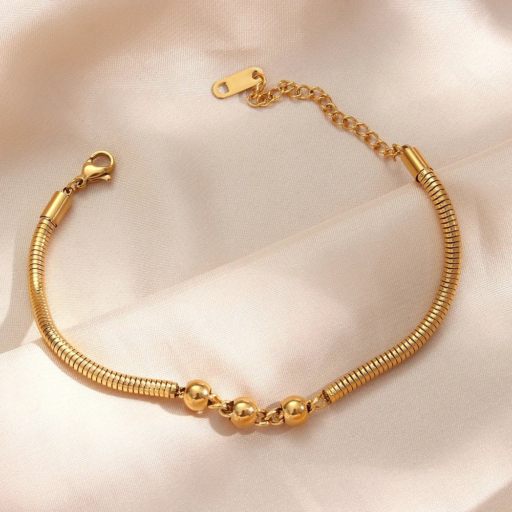 BowLift | Thick Snake Chain Beaded Necklace and Bracelet Set