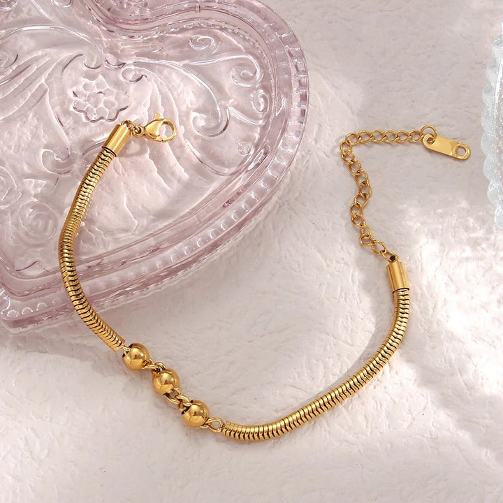 BowLift | Thick Snake Chain Beaded Necklace and Bracelet Set