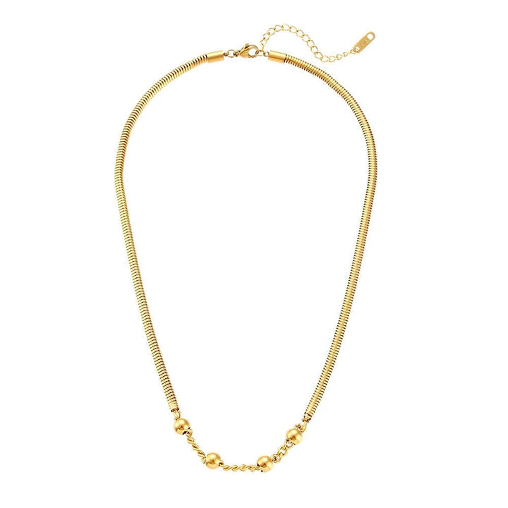 BowLift | Thick Snake Chain Beaded Necklace and Bracelet Set