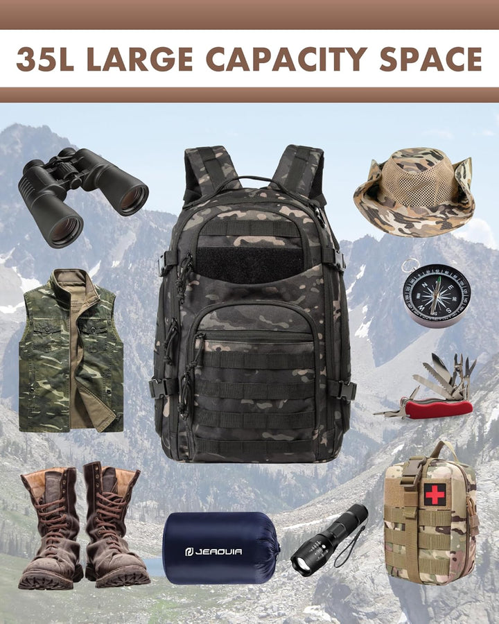 35L Outdoor Tactical Backpack with Molle System and Laptop Storage | Bowlift