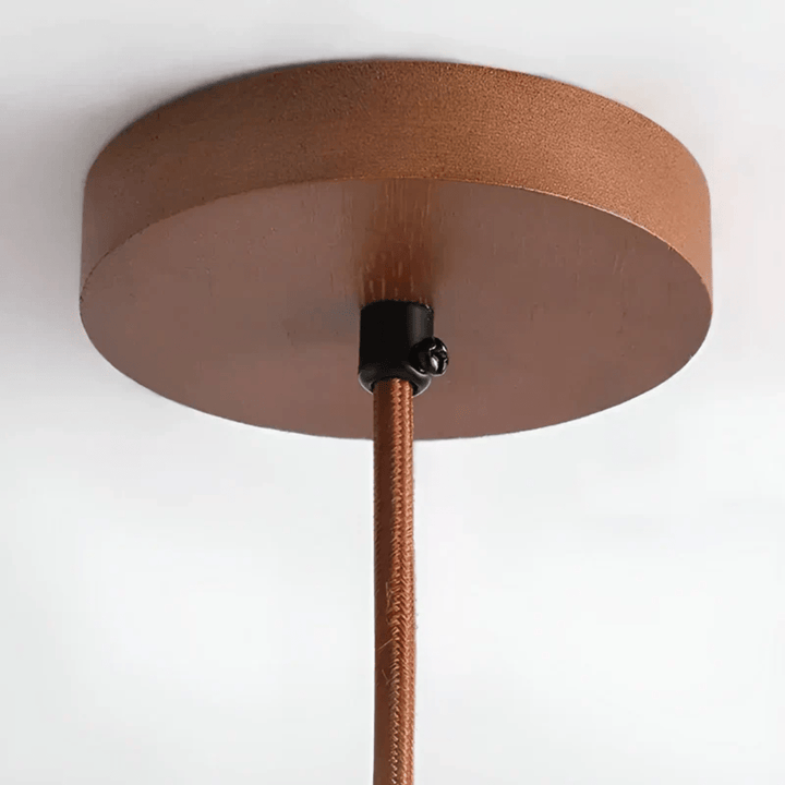 BowLift | TranquilHalo – LED Retro Ceiling Light in Stone & Wood
