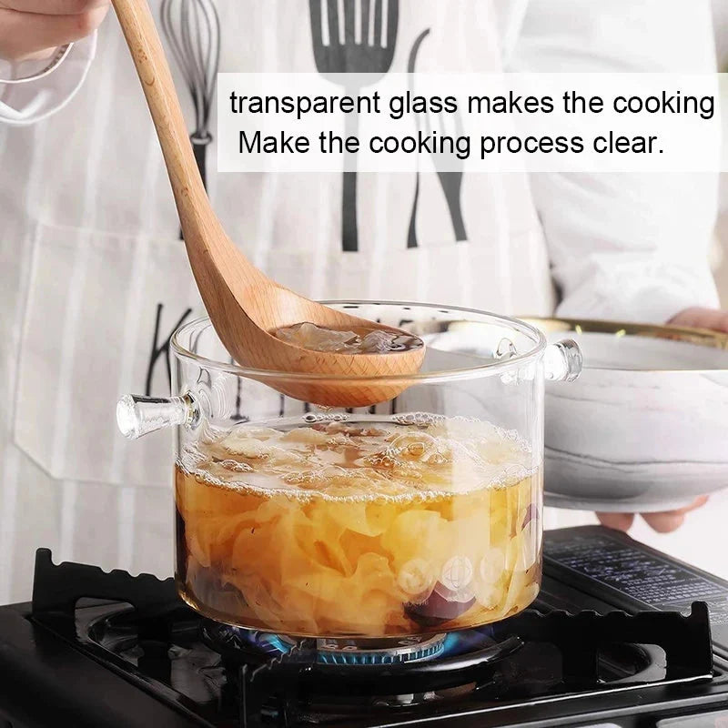 Transparent Glass Soup Pot Household Kitchen Cooking Saucepan Cookware | Bowlift