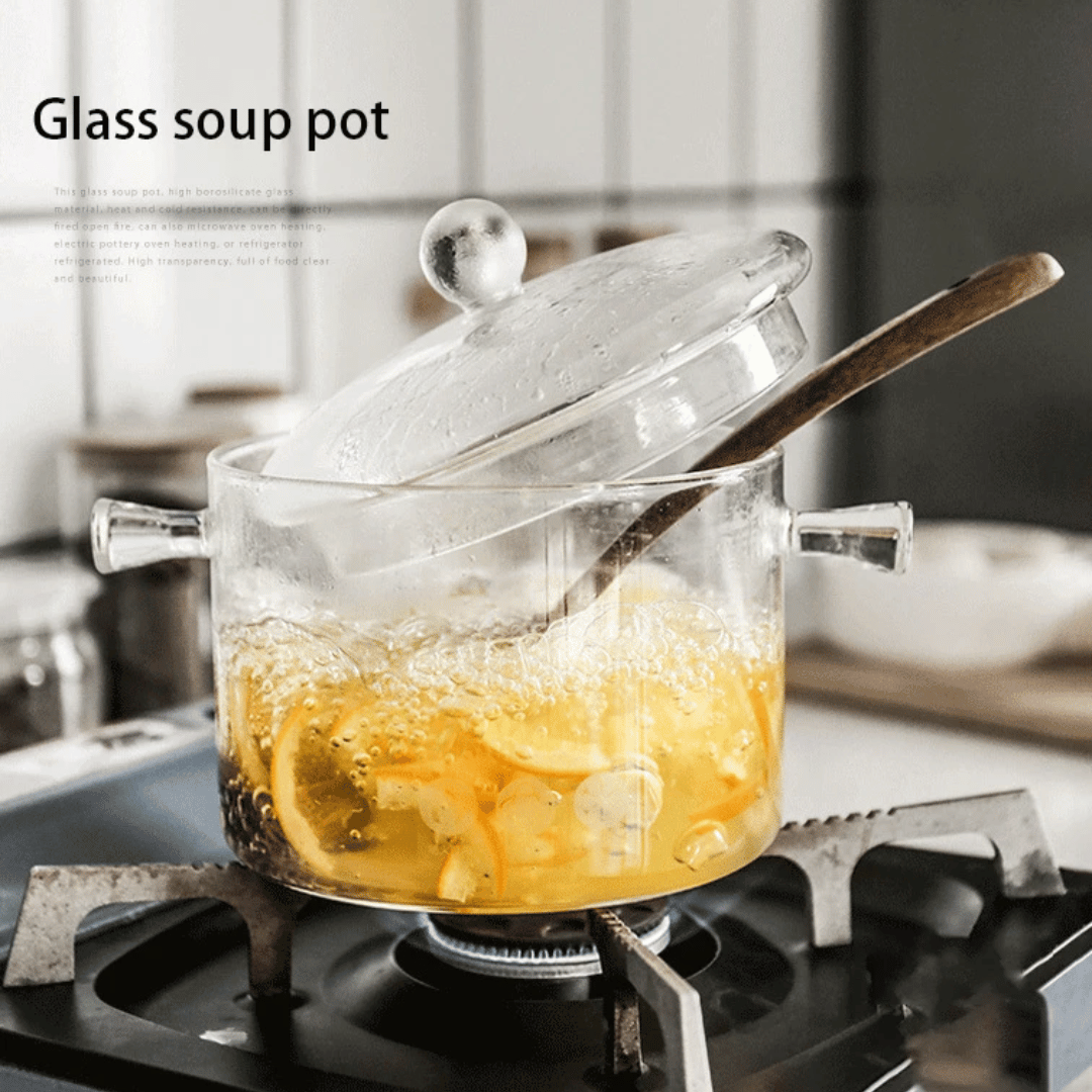 Transparent Glass Soup Pot Household Kitchen Cooking Saucepan Cookware | Bowlift