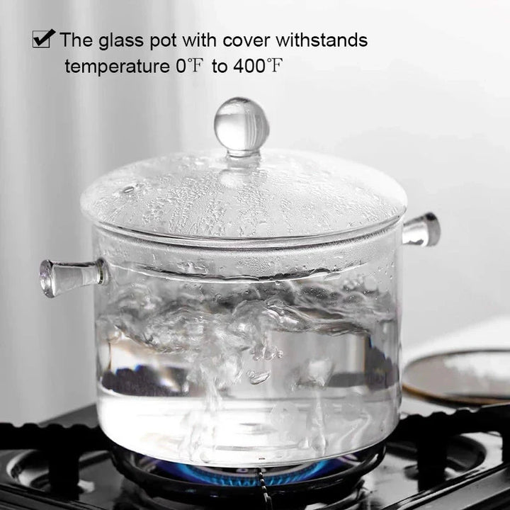 Transparent Glass Soup Pot Household Kitchen Cooking Saucepan Cookware | Bowlift