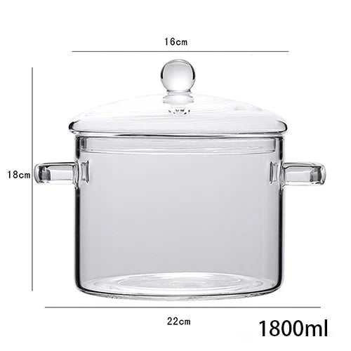 Transparent Glass Soup Pot Household Kitchen Cooking Saucepan Cookware | Bowlift