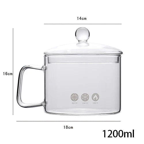 Transparent Glass Soup Pot Household Kitchen Cooking Saucepan Cookware | Bowlift