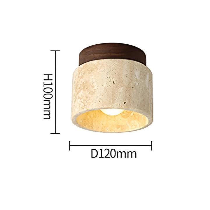 BowLift | TravaGlow Rustic Travertine Ceiling Lamp