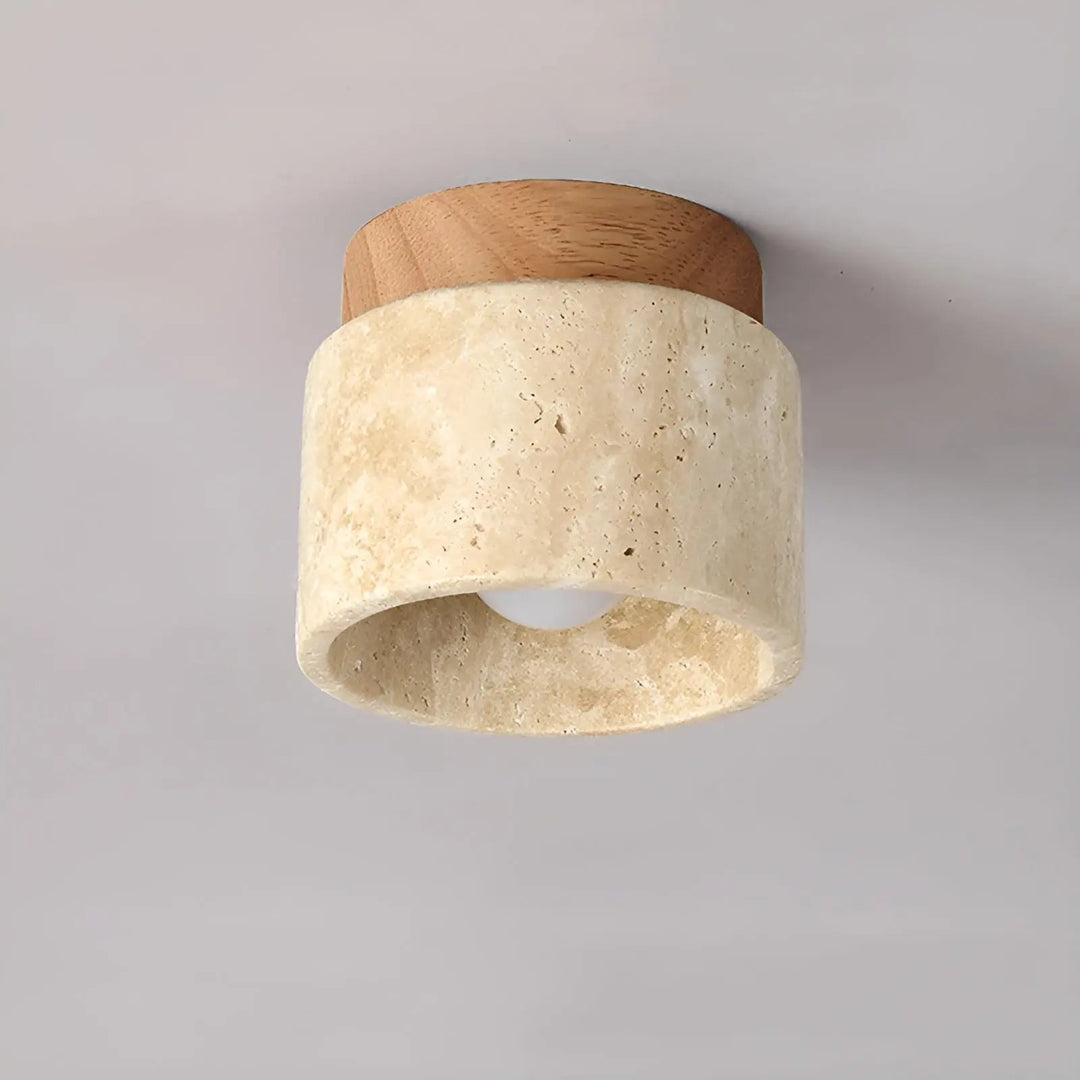 BowLift | TravaGlow Rustic Travertine Ceiling Lamp