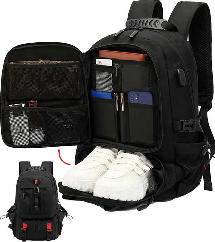 60L Waterproof Travel Laptop Backpack with USB Port & Shoe Compartment | Bowlift