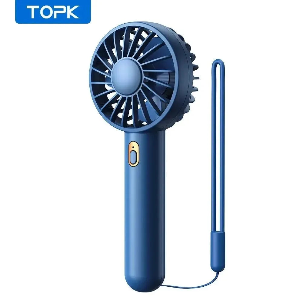1800mAh Rechargeable Mini Portable Fan - USB Personal Handheld Electric Fan with 3 Speeds for Room, Camping, and Indoor Use | Bowlift