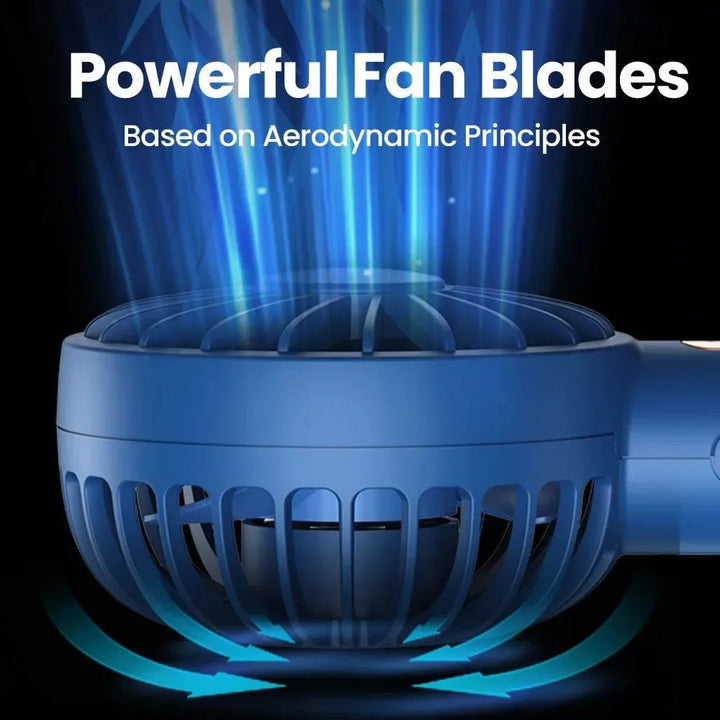 1800mAh Rechargeable Mini Portable Fan - USB Personal Handheld Electric Fan with 3 Speeds for Room, Camping, and Indoor Use | Bowlift