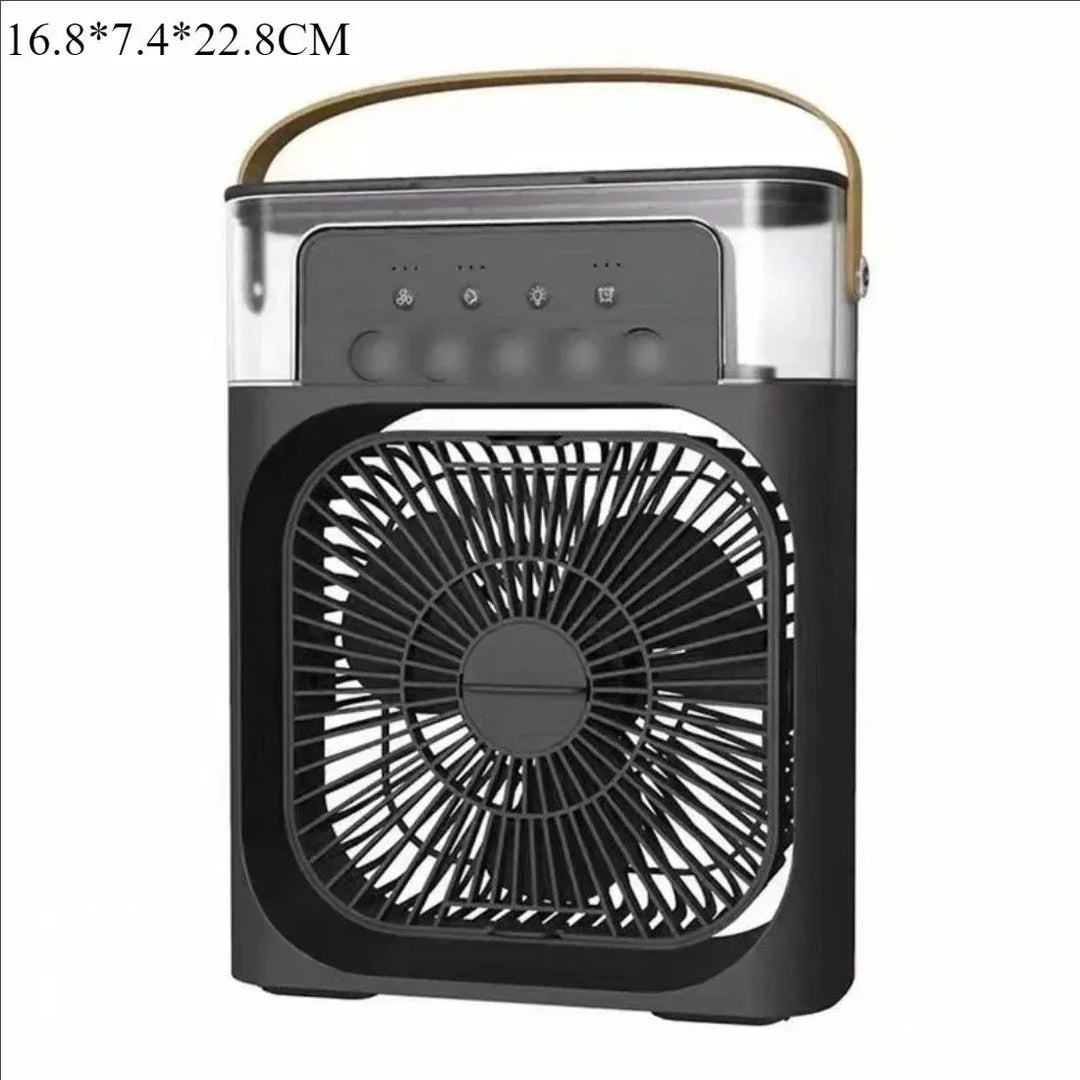 3-in-1 Portable Air Cooler with LED Lights – USB-Powered Desktop Fan, Humidifier & Night Light | Bowlift