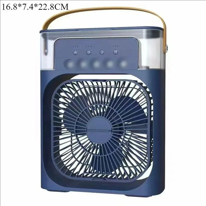 3-in-1 Portable Air Cooler with LED Lights – USB-Powered Desktop Fan, Humidifier & Night Light | Bowlift