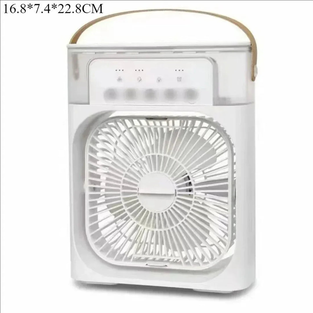 3-in-1 Portable Air Cooler with LED Lights – USB-Powered Desktop Fan, Humidifier & Night Light | Bowlift