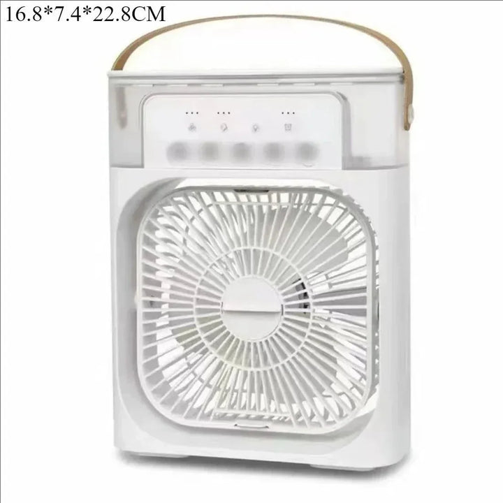 3-in-1 Portable Air Cooler with LED Lights – USB-Powered Desktop Fan, Humidifier & Night Light | Bowlift