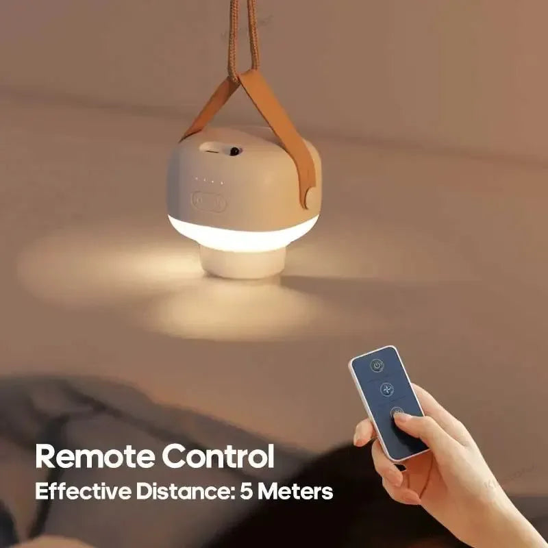 7200mAh Outdoor Camping Fan – Cordless Ceiling Fan with LED Light & Remote Control | Bowlift
