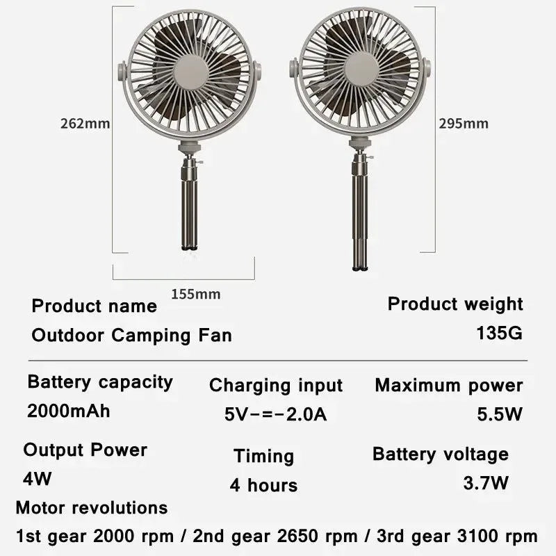 Multifunction Home Outdoor Camping Ceiling Fan | Bowlift